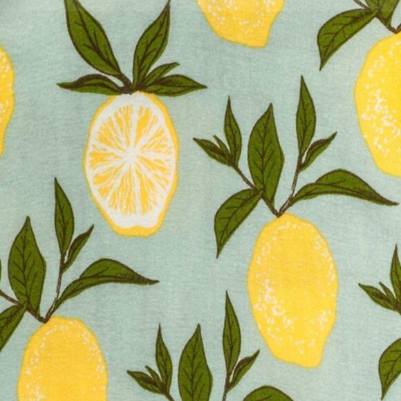 EUC Milkbarn Light Blue Lemon Print Long Sleeve Onesie with Legging Set - Picture 2 of 3